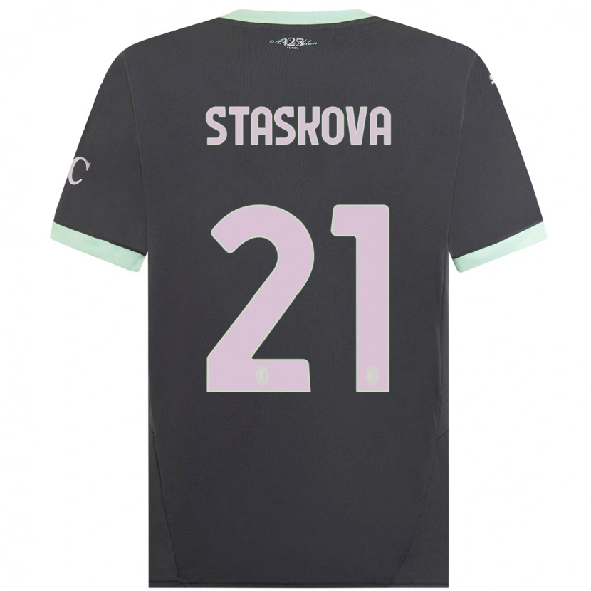 Danxen Kinderen Andrea Stašková #21 Grijs Thuisshirt Derde Tenue 2024/25 T-Shirt