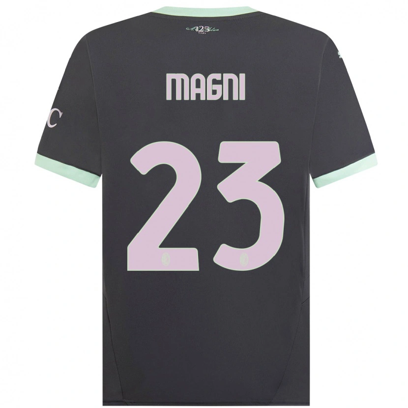 Danxen Kinderen Vittorio Magni #23 Grijs Thuisshirt Derde Tenue 2024/25 T-Shirt