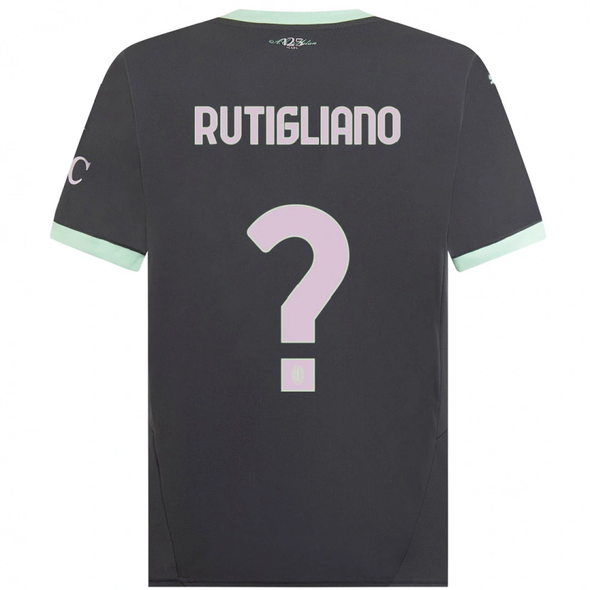 Danxen Kinderen Samuele Rutigliano #0 Grijs Thuisshirt Derde Tenue 2024/25 T-Shirt