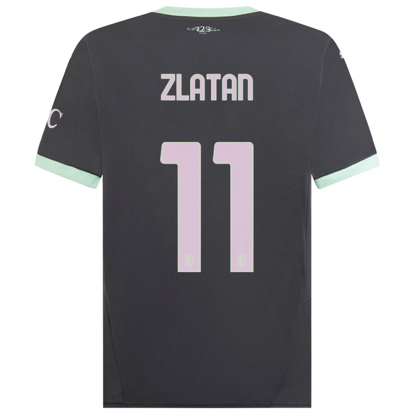 Danxen Kinderen Zlatan Ibrahimovic #11 Grijs Thuisshirt Derde Tenue 2024/25 T-Shirt