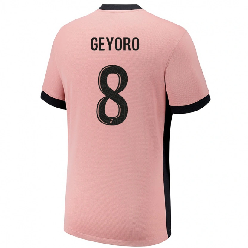 Danxen Kinderen Grace Geyoro #8 Roestroze Thuisshirt Derde Tenue 2024/25 T-Shirt
