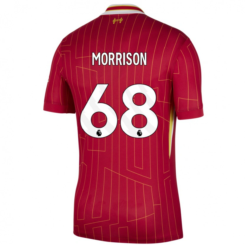 Danxen Heren Kieran Morrison #68 Rood Geel Wit Thuisshirt Thuistenue 2024/25 T-Shirt