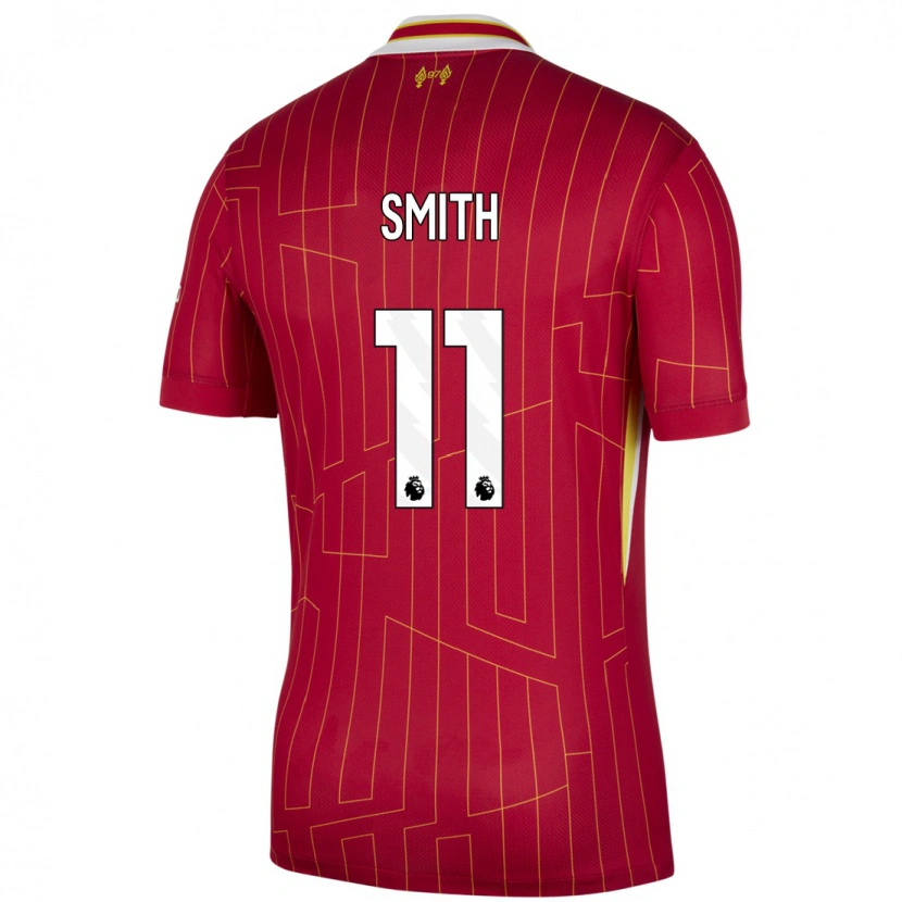 Danxen Heren Olivia Smith #11 Rood Geel Wit Thuisshirt Thuistenue 2024/25 T-Shirt