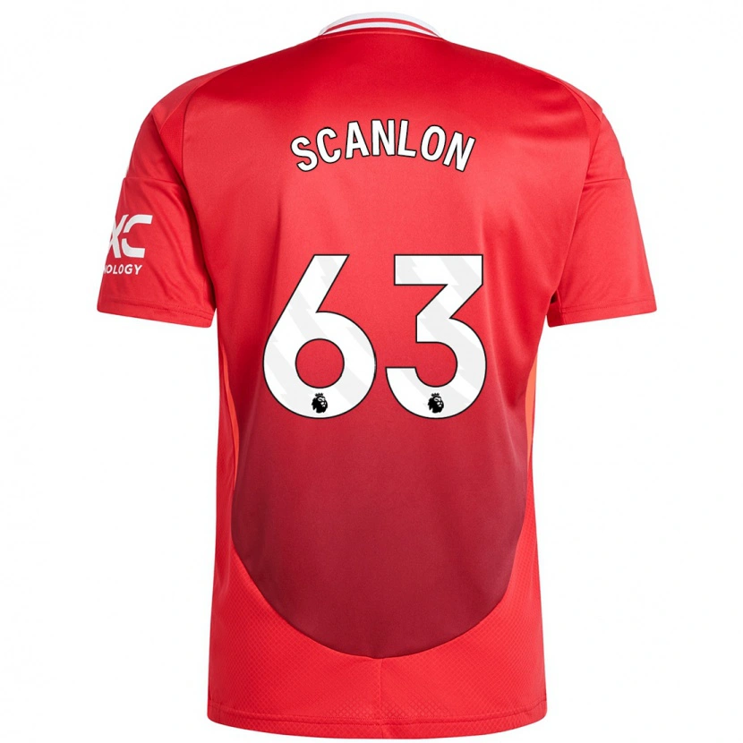 Danxen Heren James Scanlon #63 Felrood Thuisshirt Thuistenue 2024/25 T-Shirt