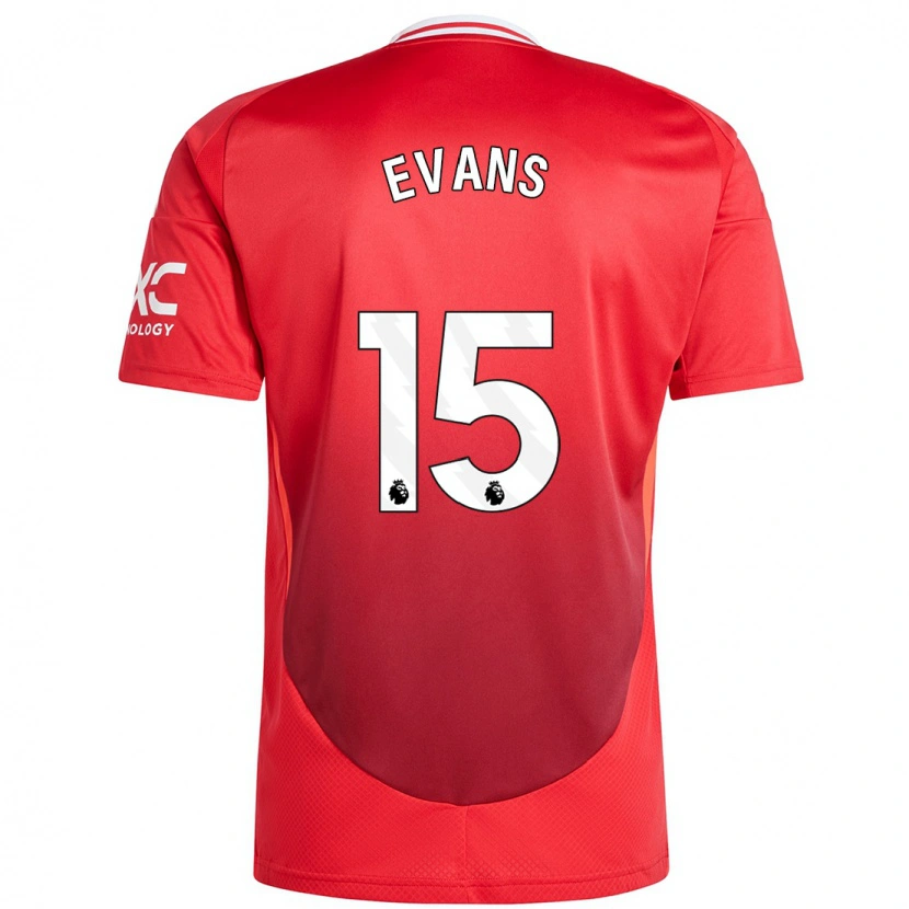 Danxen Heren Gemma Evans #15 Felrood Thuisshirt Thuistenue 2024/25 T-Shirt