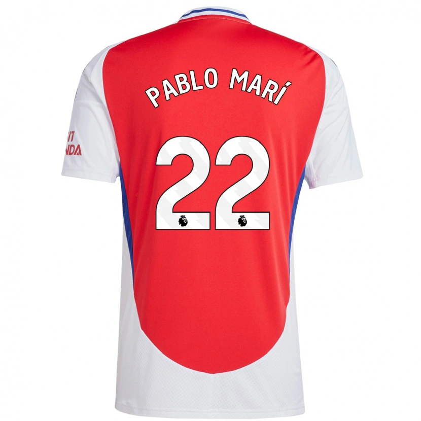 Danxen Heren Pablo Mari #22 Rood Wit Thuisshirt Thuistenue 2024/25 T-Shirt