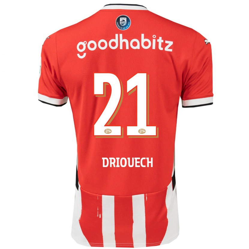 Danxen Heren Couhaib Driouech #21 Rood Wit Thuisshirt Thuistenue 2024/25 T-Shirt