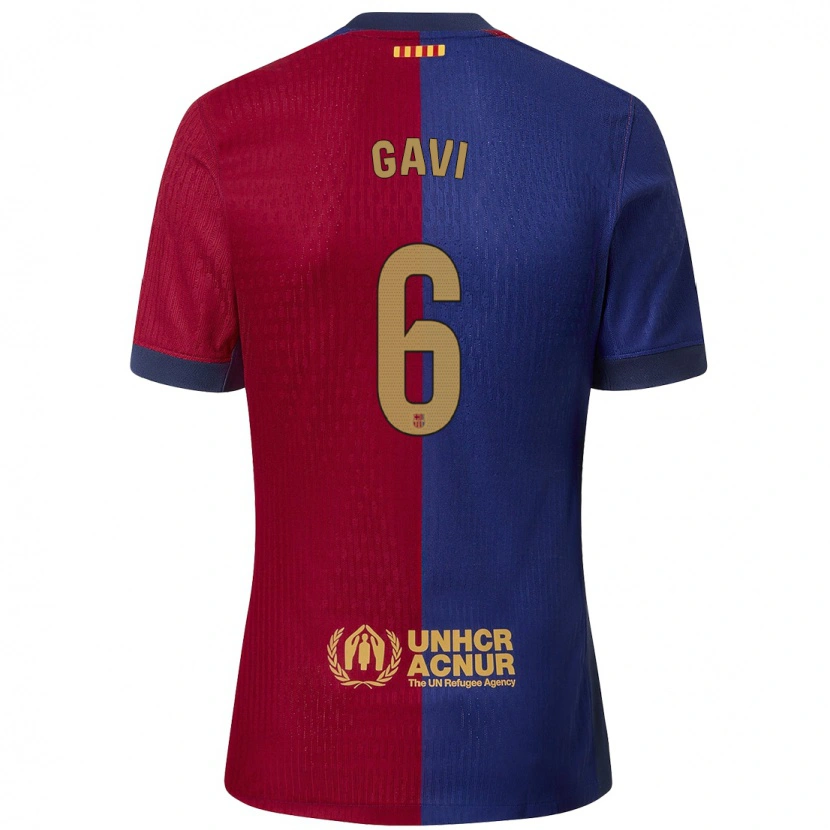 Danxen Heren Gavi #6 Blauw Rood Thuisshirt Thuistenue 2024/25 T-Shirt