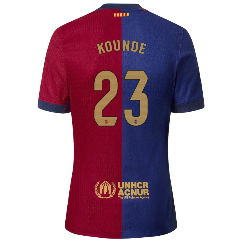 Danxen Heren Jules Koundé #23 Blauw Rood Thuisshirt Thuistenue 2024/25 T-Shirt