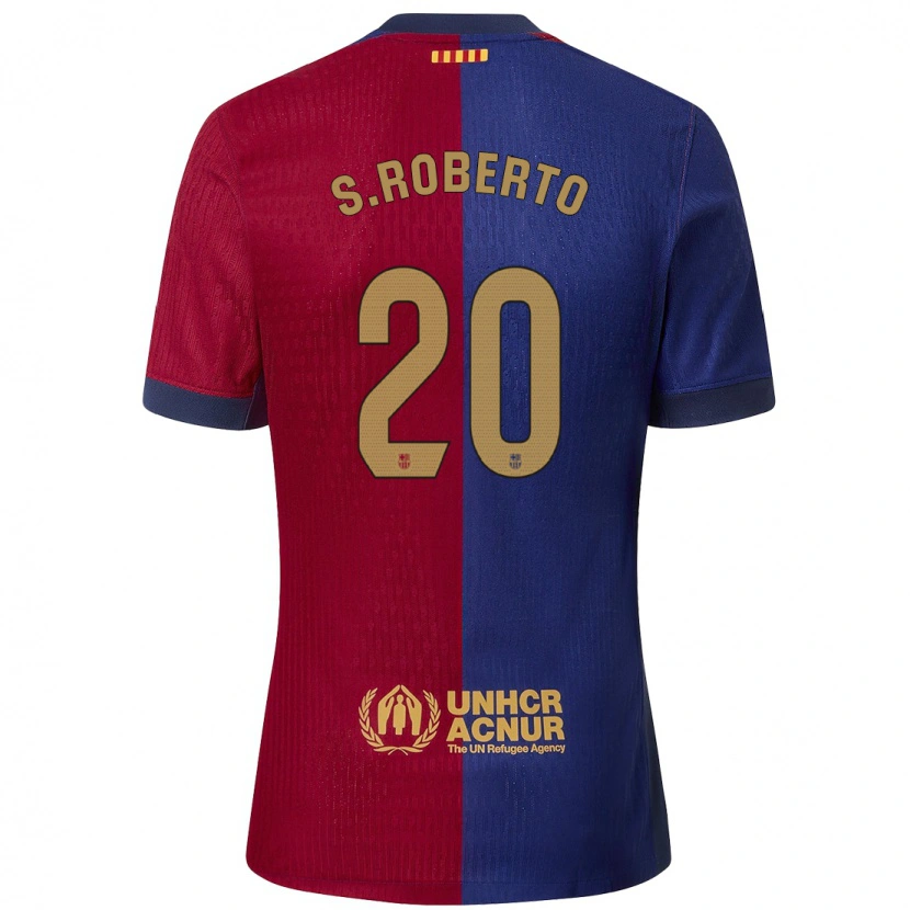 Danxen Heren Sergi Roberto #20 Blauw Rood Thuisshirt Thuistenue 2024/25 T-Shirt