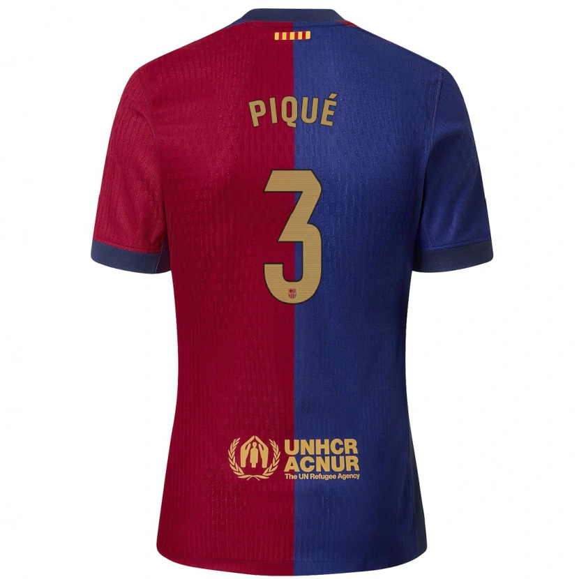 Danxen Heren Gerard Pique #3 Blauw Rood Thuisshirt Thuistenue 2024/25 T-Shirt