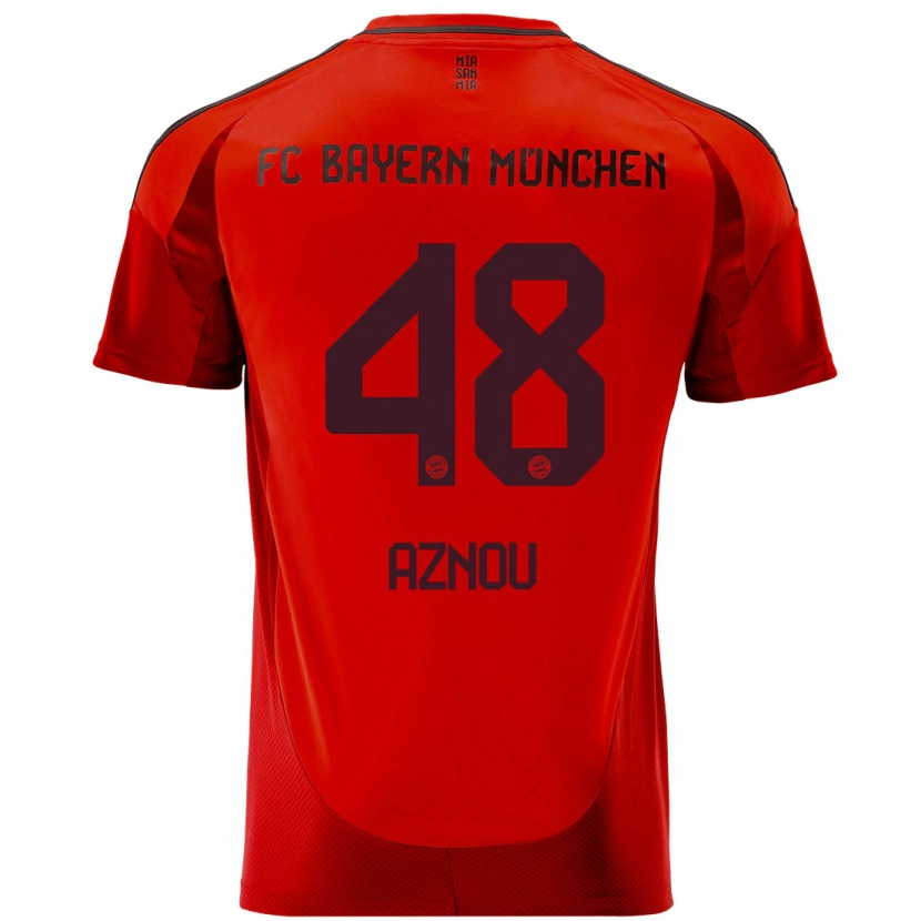Danxen Heren Adam Aznou #48 Rood Thuisshirt Thuistenue 2024/25 T-Shirt