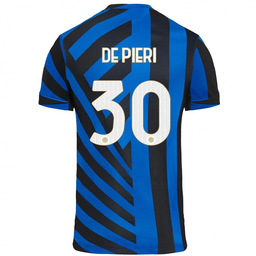 Danxen Heren Giacomo De Pieri #30 Blauw Zwart Thuisshirt Thuistenue 2024/25 T-Shirt