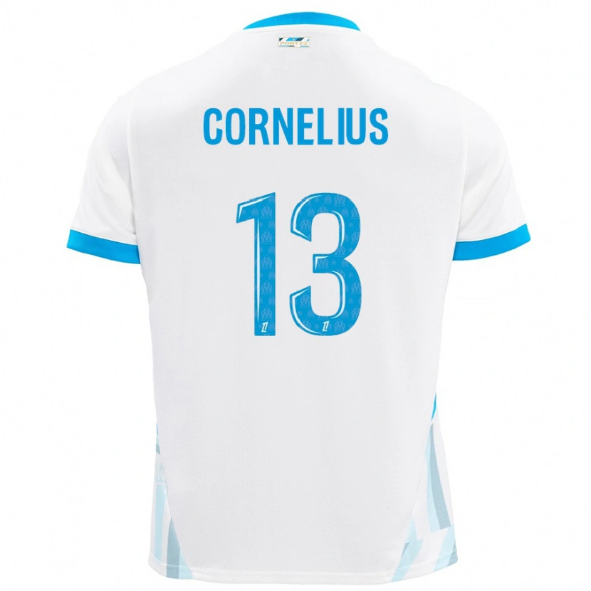 Danxen Heren Derek Cornelius #13 Wit Hemelsblauw Thuisshirt Thuistenue 2024/25 T-Shirt