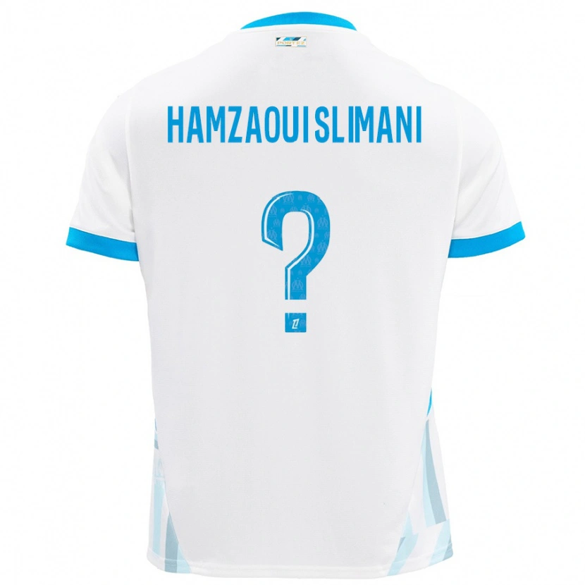 Danxen Heren Hilan Hamzaoui Slimani #0 Wit Hemelsblauw Thuisshirt Thuistenue 2024/25 T-Shirt