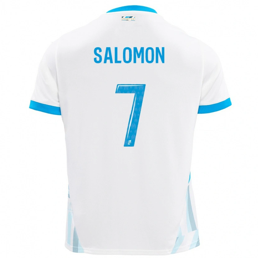 Danxen Heren Maëva Salomon #7 Wit Hemelsblauw Thuisshirt Thuistenue 2024/25 T-Shirt