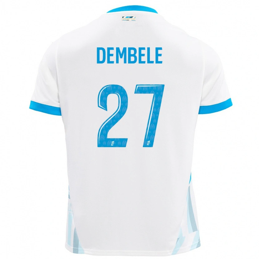 Danxen Heren Coumba Dembélé #27 Wit Hemelsblauw Thuisshirt Thuistenue 2024/25 T-Shirt