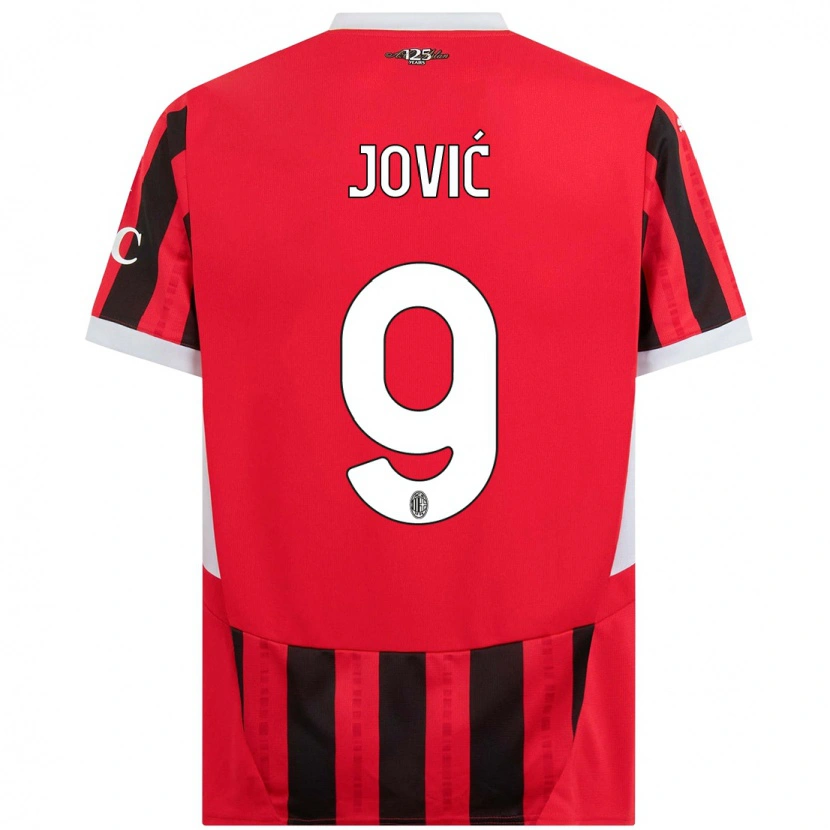 Danxen Heren Luka Jović #9 Rood Zwart Thuisshirt Thuistenue 2024/25 T-Shirt