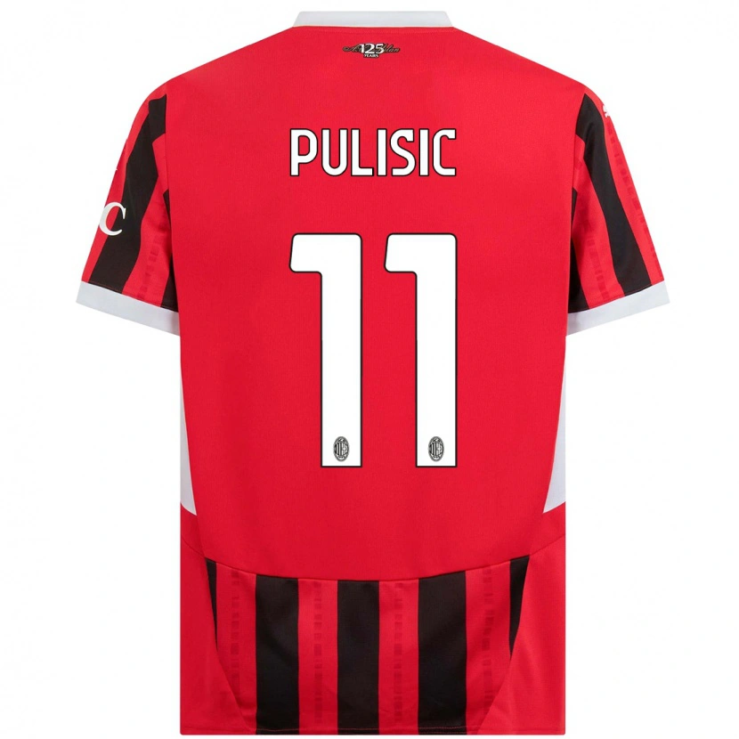 Danxen Heren Christian Pulisic #11 Rood Zwart Thuisshirt Thuistenue 2024/25 T-Shirt