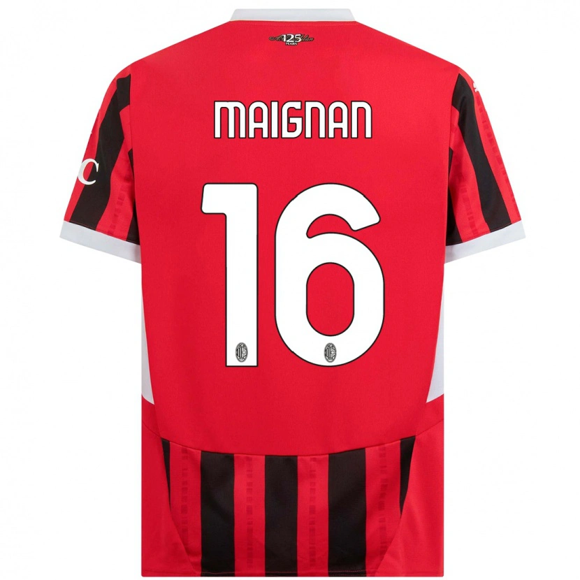 Danxen Heren Mike Maignan #16 Rood Zwart Thuisshirt Thuistenue 2024/25 T-Shirt