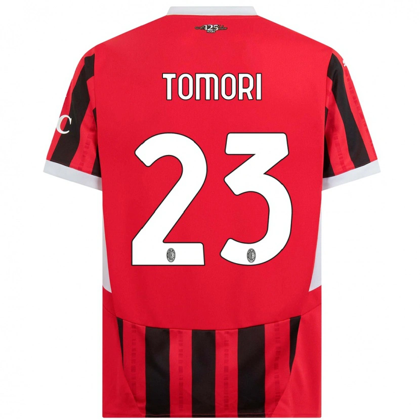 Danxen Heren Fikayo Tomori #23 Rood Zwart Thuisshirt Thuistenue 2024/25 T-Shirt