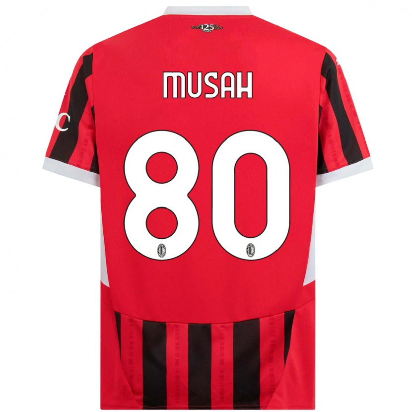 Danxen Heren Yunus Musah #80 Rood Zwart Thuisshirt Thuistenue 2024/25 T-Shirt