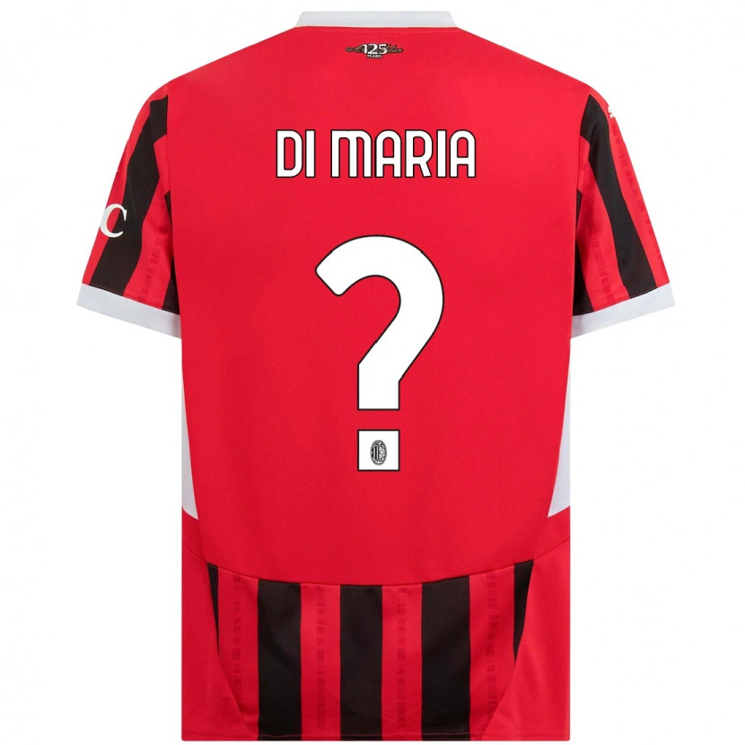 Danxen Heren Alessandro Di Maria #0 Rood Zwart Thuisshirt Thuistenue 2024/25 T-Shirt