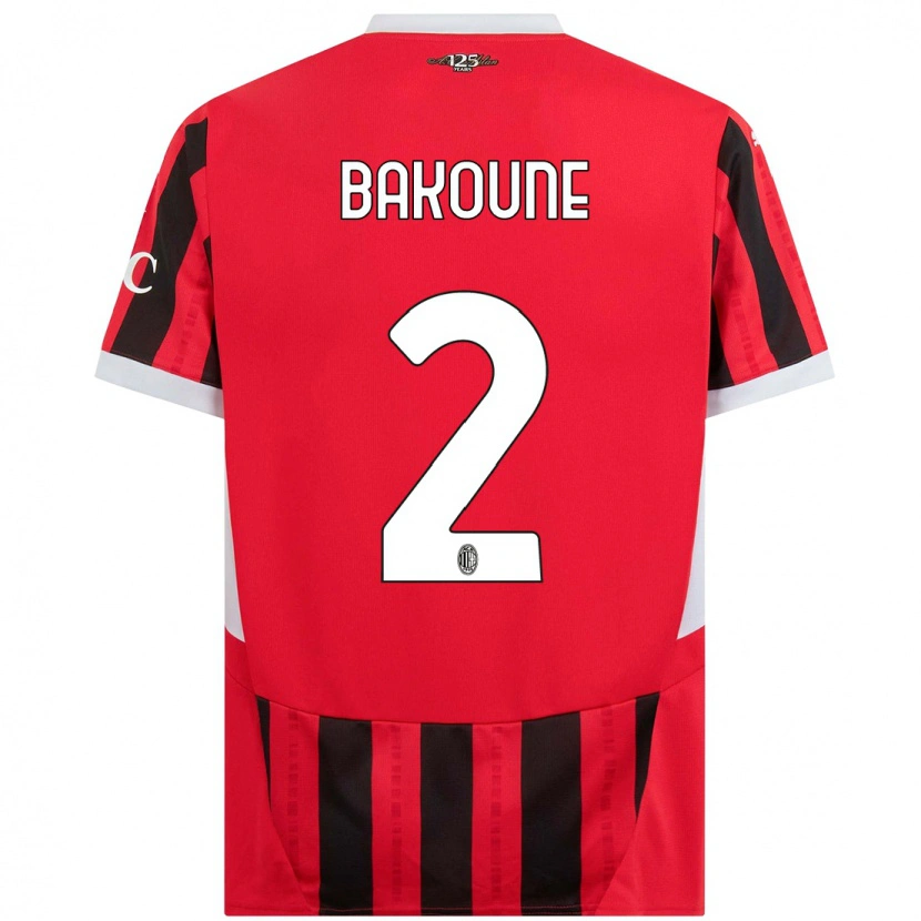 Danxen Heren Adam Bakoune #2 Rood Zwart Thuisshirt Thuistenue 2024/25 T-Shirt