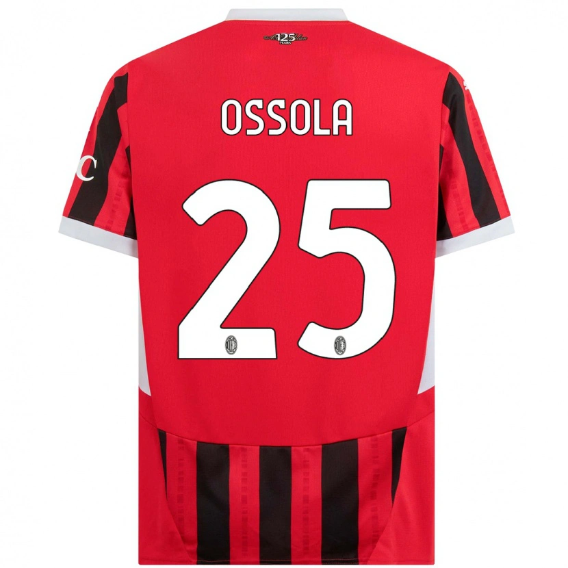 Danxen Heren Lorenzo Ossola #25 Rood Zwart Thuisshirt Thuistenue 2024/25 T-Shirt