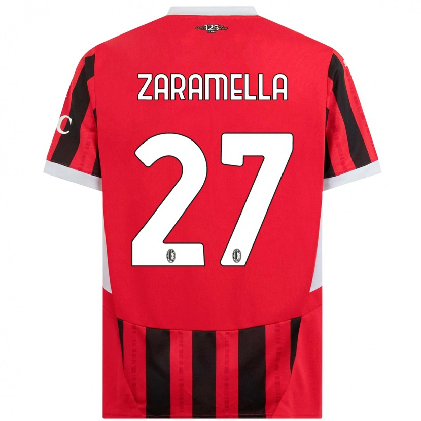Danxen Heren Mattia Zaramella #27 Rood Zwart Thuisshirt Thuistenue 2024/25 T-Shirt