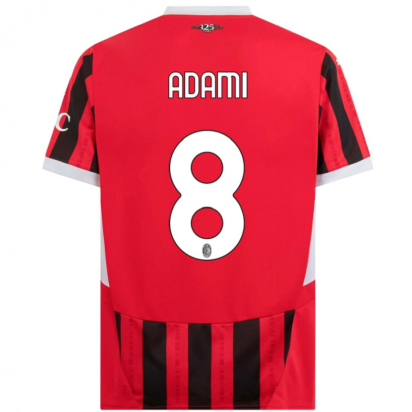 Danxen Heren Greta Adami #8 Rood Zwart Thuisshirt Thuistenue 2024/25 T-Shirt