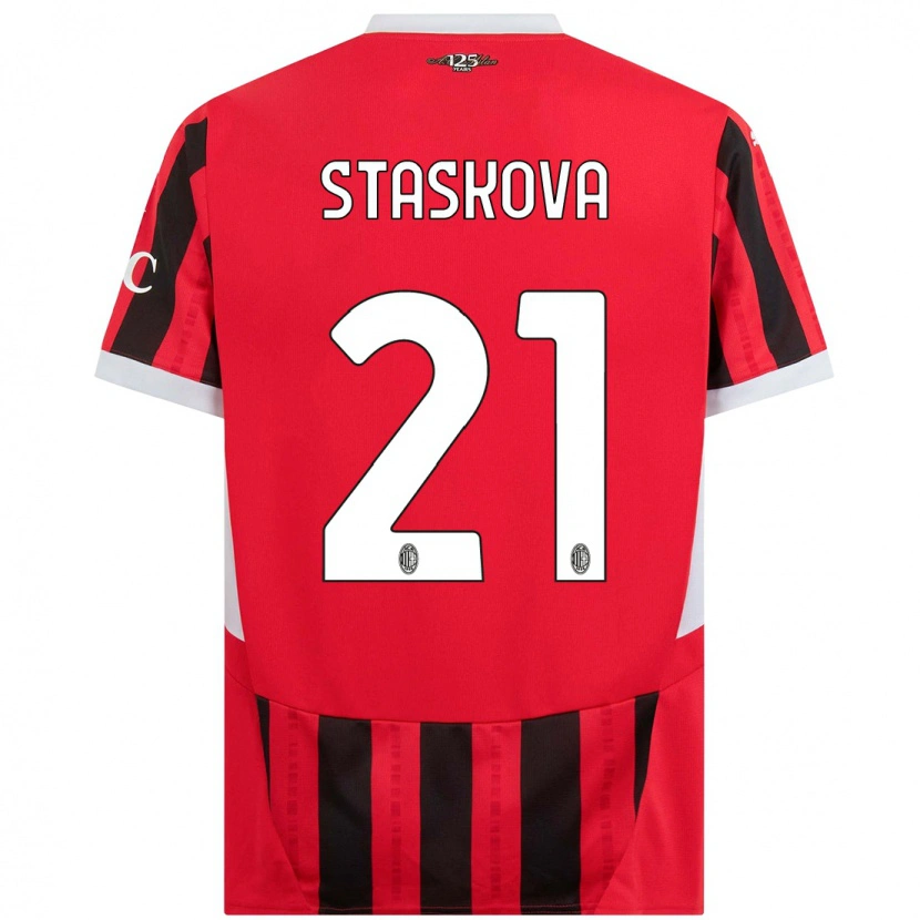 Danxen Heren Andrea Stašková #21 Rood Zwart Thuisshirt Thuistenue 2024/25 T-Shirt