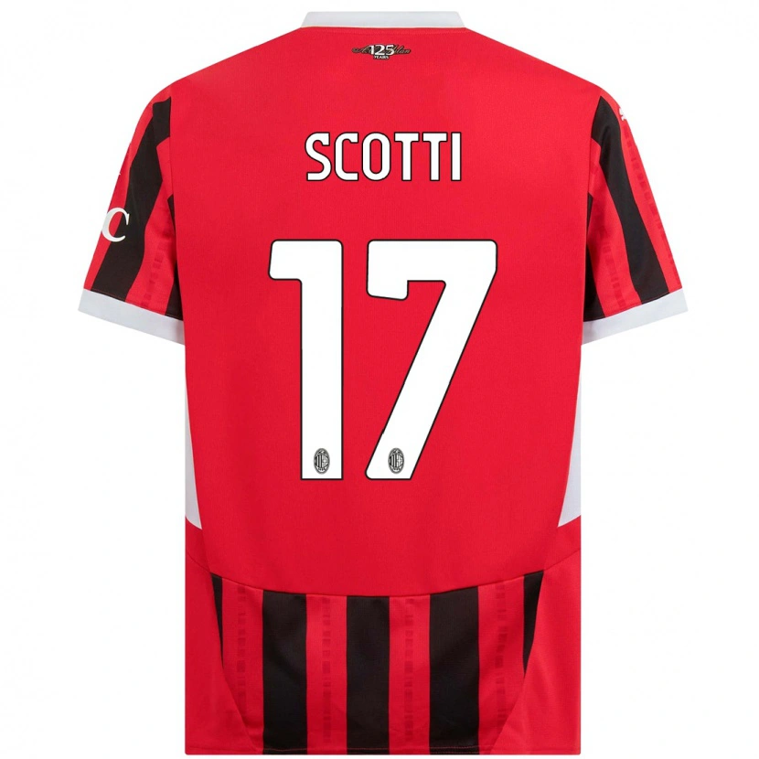 Danxen Heren Filippo Scotti #17 Rood Zwart Thuisshirt Thuistenue 2024/25 T-Shirt