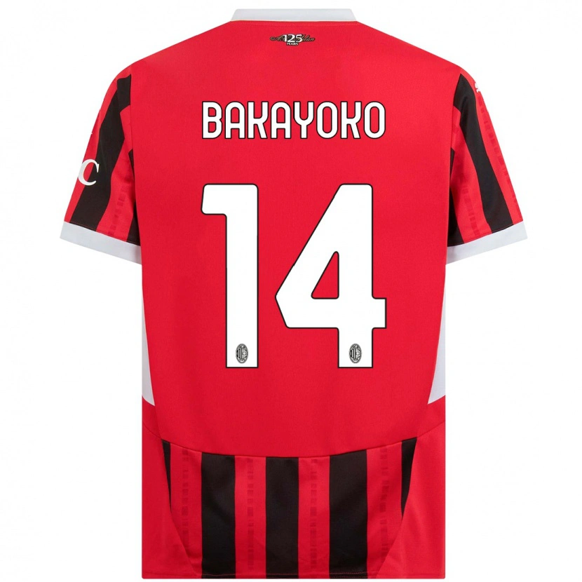 Danxen Heren Tiemoue Bakayoko #14 Rood Zwart Thuisshirt Thuistenue 2024/25 T-Shirt