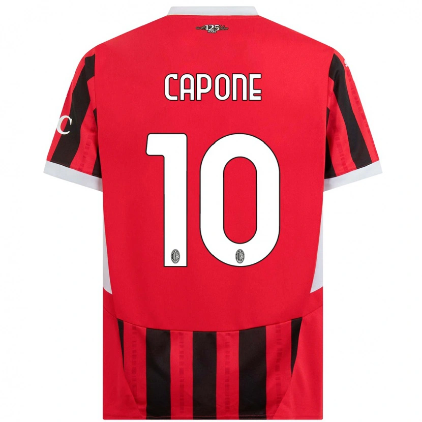 Danxen Heren Andrea Capone #10 Rood Zwart Thuisshirt Thuistenue 2024/25 T-Shirt