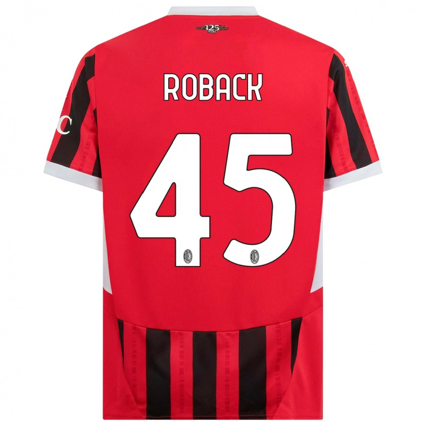 Danxen Heren Emil Roback #45 Rood Zwart Thuisshirt Thuistenue 2024/25 T-Shirt