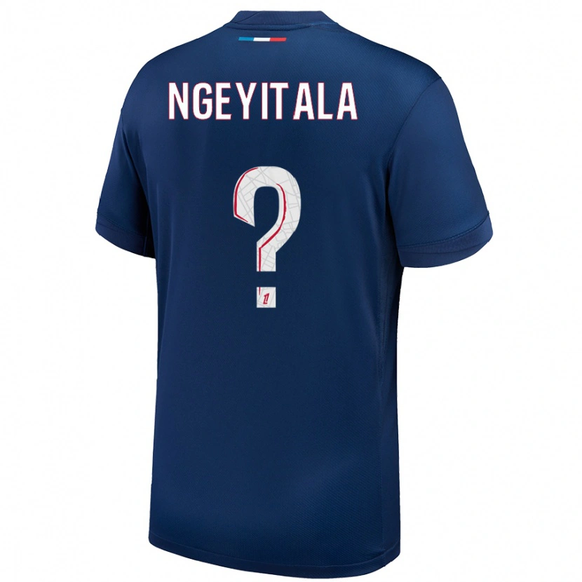 Danxen Heren Aurélien Ngeyitala #0 Marineblauw Wit Thuisshirt Thuistenue 2024/25 T-Shirt