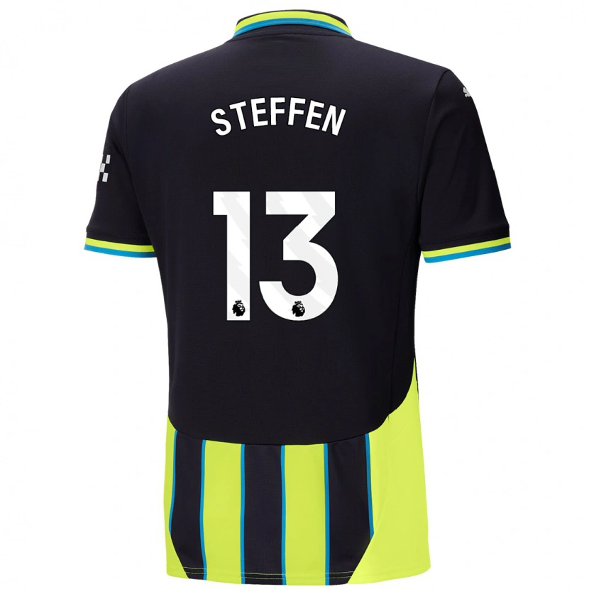 Danxen Heren Zack Steffen #13 Blauw Geel Uitshirt Uittenue 2024/25 T-Shirt