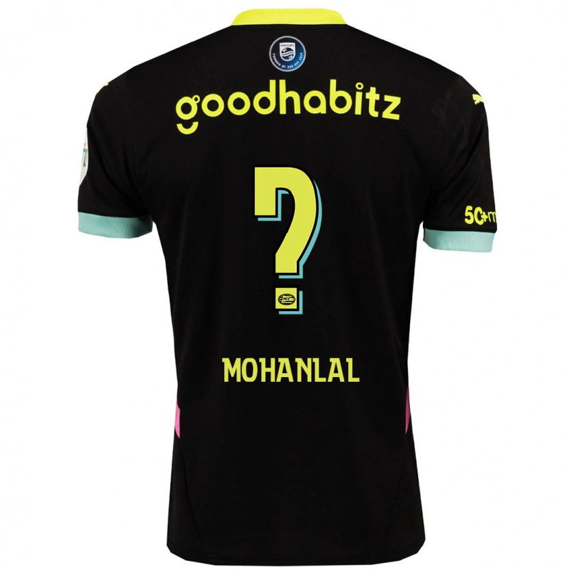 Danxen Heren Pawan Mohanlal #0 Zwart Geel Uitshirt Uittenue 2024/25 T-Shirt