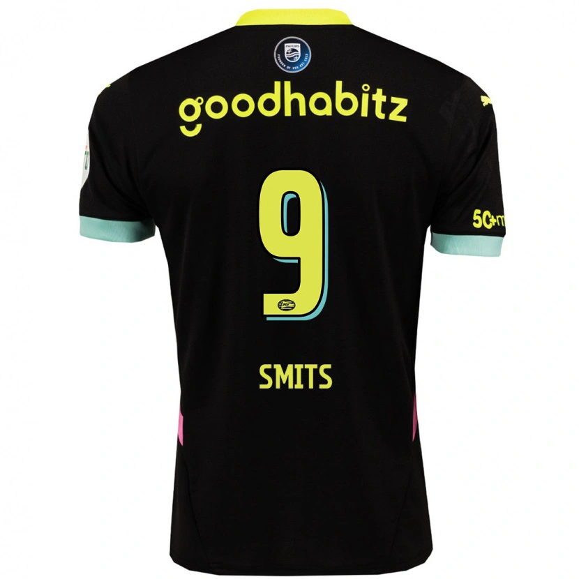 Danxen Heren Joëlle Smits #9 Zwart Geel Uitshirt Uittenue 2024/25 T-Shirt