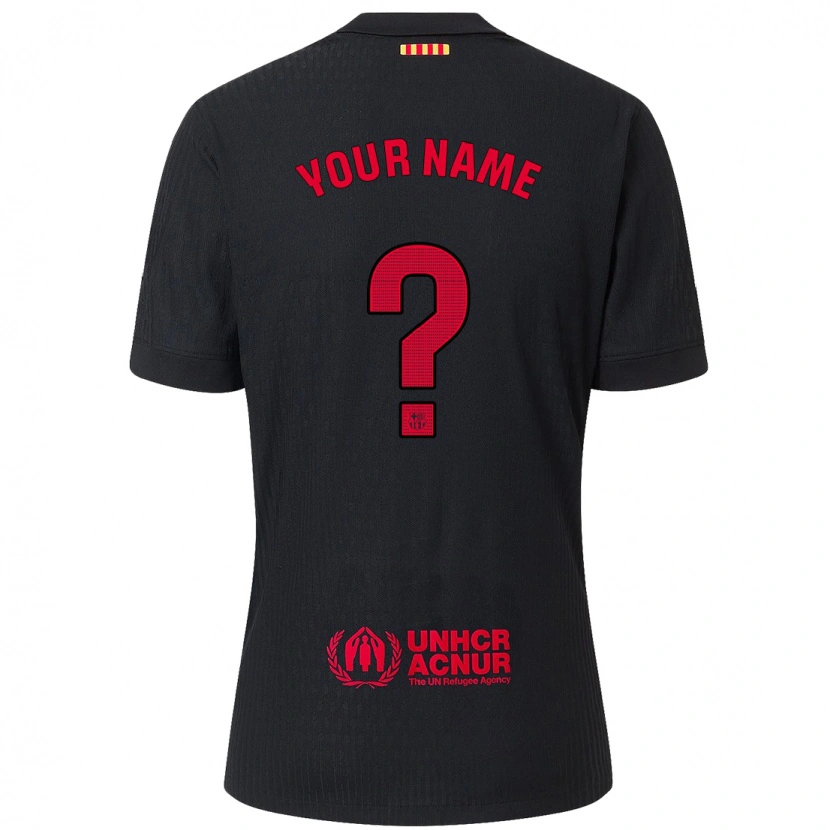 Danxen Heren Uw Naam #0 Zwart Rood Uitshirt Uittenue 2024/25 T-Shirt