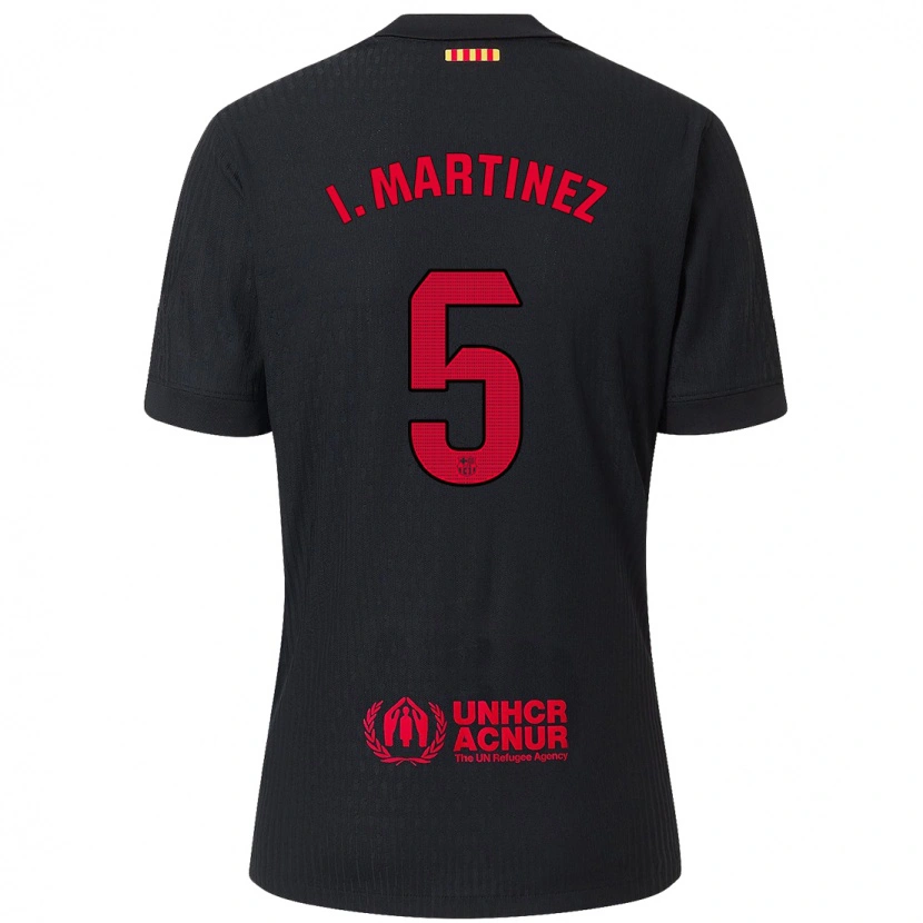 Danxen Heren Iñigo Martínez #5 Zwart Rood Uitshirt Uittenue 2024/25 T-Shirt