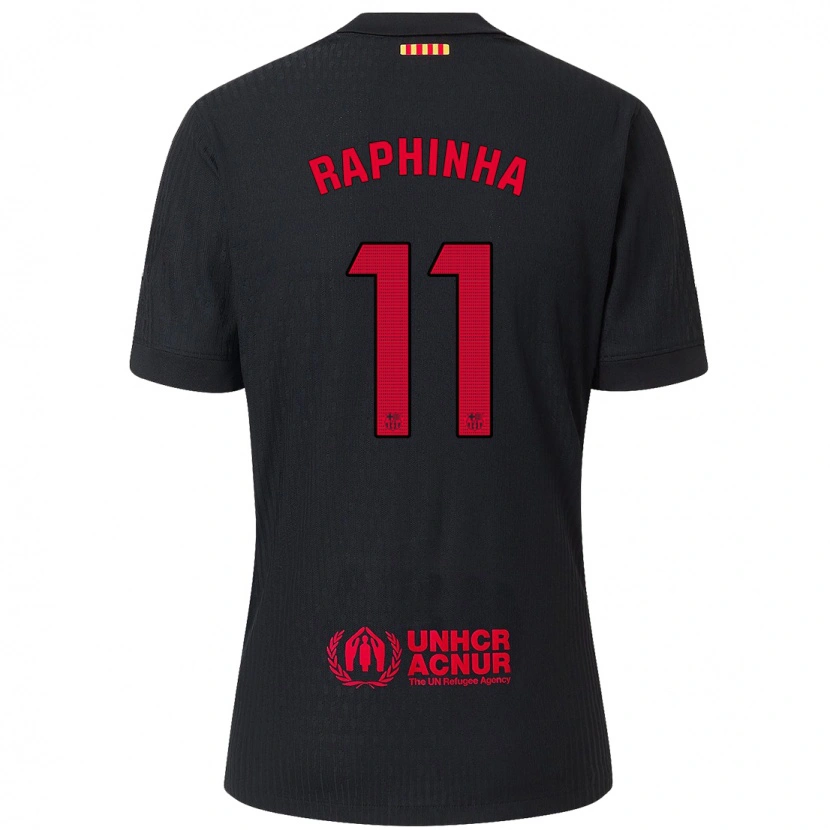 Danxen Heren Raphinha #11 Zwart Rood Uitshirt Uittenue 2024/25 T-Shirt