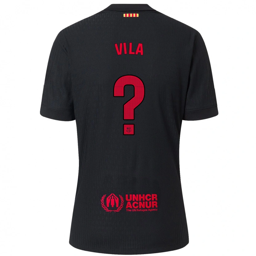 Danxen Heren Manu Vila #0 Zwart Rood Uitshirt Uittenue 2024/25 T-Shirt