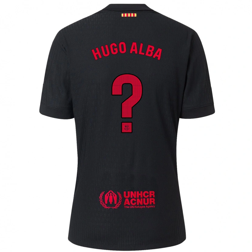Danxen Heren Hugo Alba #0 Zwart Rood Uitshirt Uittenue 2024/25 T-Shirt