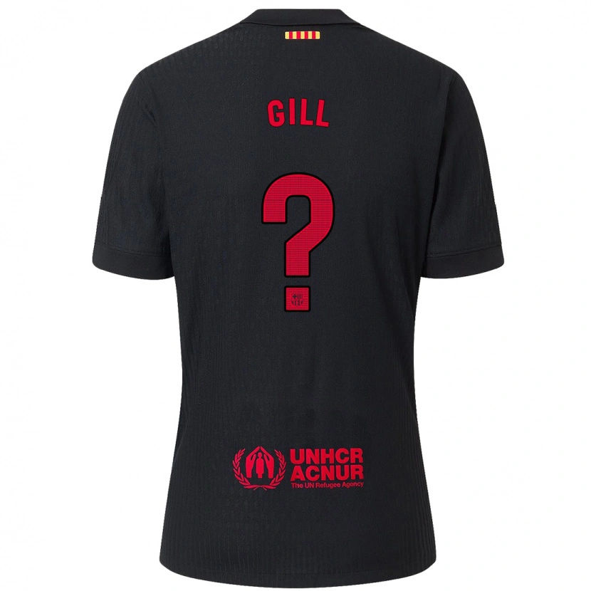 Danxen Heren Adrian Gill #0 Zwart Rood Uitshirt Uittenue 2024/25 T-Shirt
