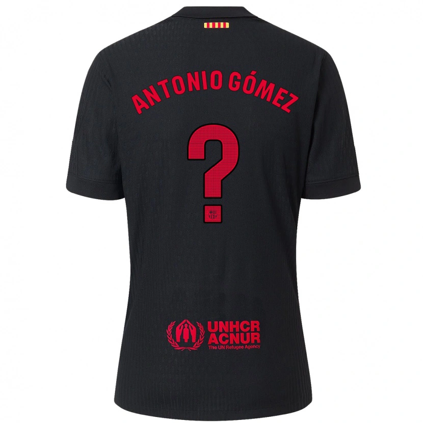 Danxen Heren Antonio Gómez #0 Zwart Rood Uitshirt Uittenue 2024/25 T-Shirt