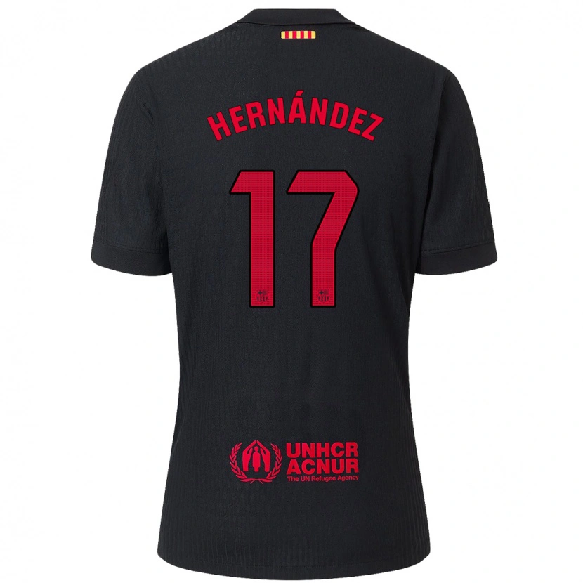 Danxen Heren Juan Hernández #17 Zwart Rood Uitshirt Uittenue 2024/25 T-Shirt