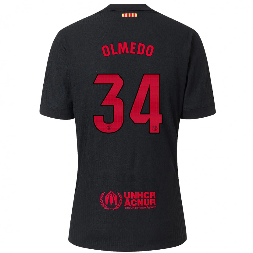 Danxen Heren Alexis Olmedo #34 Zwart Rood Uitshirt Uittenue 2024/25 T-Shirt