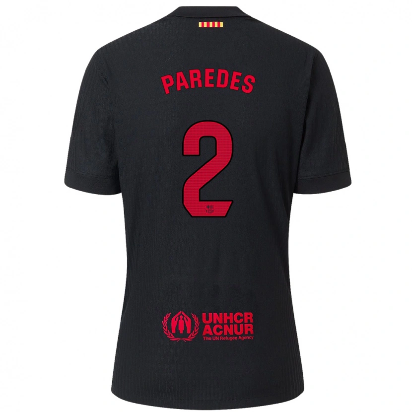 Danxen Heren Irene Paredes #2 Zwart Rood Uitshirt Uittenue 2024/25 T-Shirt